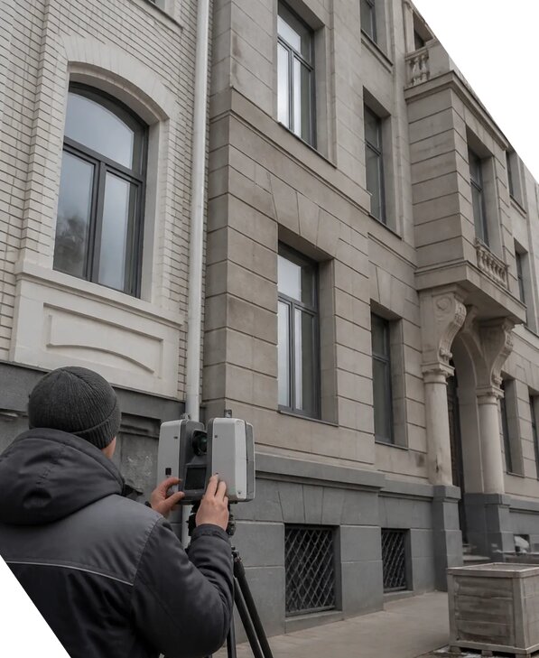 Лазерное сканирование фасадов зданий для обследования в Хабаровске